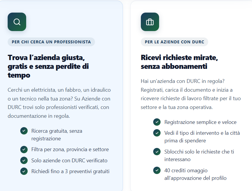 Aziende con DURC: riparazioni artigianali sempre certificate